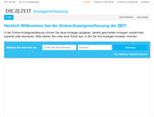 Tablet Screenshot of inserieren.zeit.de